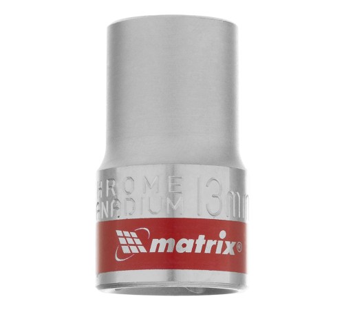 Головка торцевая, 13 мм, шестигранная, CrV, под квадрат 1/2, хромированная Matrix Головка торцевая, 13 мм, шестигранная, CrV, под квадрат 1/2, хромированная Matrix