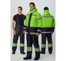 Костюм зимний Дорожник (Оксфорд) брюки, лимонный/черный