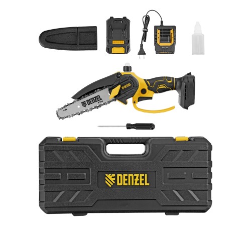 Цепная мини-пила аккумуляторная бесщет., CCS-150, шина 150 мм, Li-Ion, 20 В Denzel