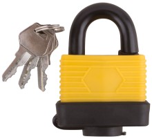 Замок навесной всепогодный 50х36 мм, стальная дужка 9 мм FIT DIY Замок навесной всепогодный 50х36 мм, стальная дужка 9 мм FIT DIY