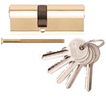 Цилиндровый механизм "PALLADIUM" асимметричный, 80 мм, ключ-ключ, латунь CHINA