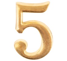 Цифра для обозначения номера квартиры, металлическая Золото "5" CHINA