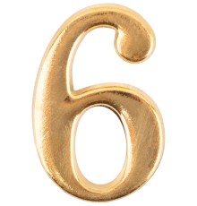 Цифра для обозначения номера квартиры, металлическая Золото "6" CHINA