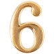 Цифра для обозначения номера квартиры, металлическая Золото "6" CHINA