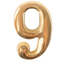 Цифра для обозначения номера квартиры, металлическая Золото "9" CHINA