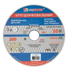 Круг шлифовальный, 200 х 20 х 32 мм, 25А, F60, (K, L) "Луга"