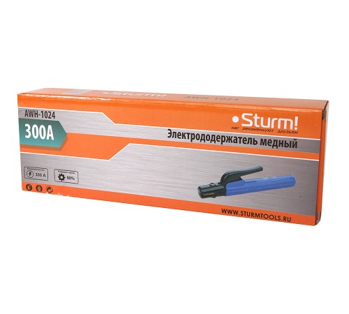 Электрододержатель медный 300А, синий Sturm!