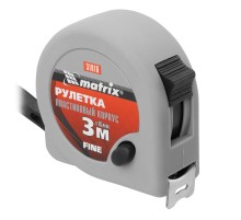 Рулетка Fine,3 м х 16 мм,пластиковый корпус Matrix
