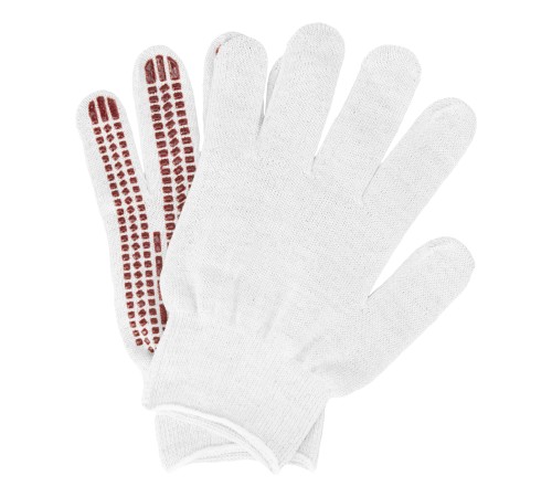 Перчатки трикотажные, х/б, ПВХ-гель Протектор, для точных работ, 13 класс Сибртех