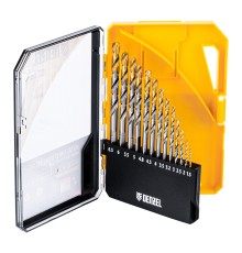 Набор сверл по металлу, 1,5-6,5мм, Р6М5-TiN, Golden Tip, 13 шт Denzel