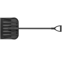 Лопата для уборки снега Профи поликарбонатная черная, алюминиевый черенок, средняя 460х400х1380 мм FIT РОС