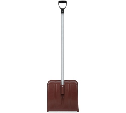 Лопата для уборки снега пластиковая цветная, алюминиевый черенок 380х365х1340 мм КУРС РОС