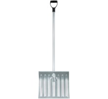 Лопата для уборки снега тротуарная стальная, изогнутый алюминиевый черенок 428х375x1300 мм КУРС РОС