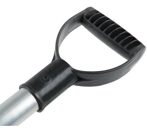 Лопата для уборки снега тротуарная стальная, изогнутый алюминиевый черенок 428х375x1300 мм КУРС РОС