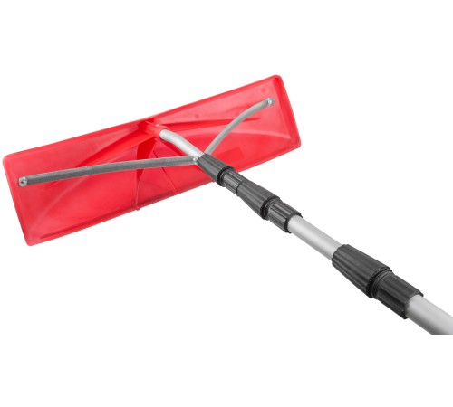 Скрепер для уборки снега на крышах, металлическая телескопическая ручка 620х150x(2000-6000) мм КУРС РОС