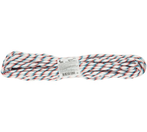 Канат полипропиленовый 24-х прядный с сердечником  8 мм х 20 м, р/н= 380 кгс КУРС БЕЛ