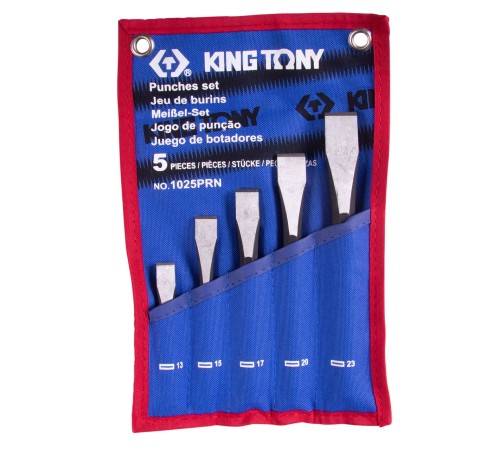 Набор зубил, чехол из теторона, 5 предметов KING TONY 1025PRN