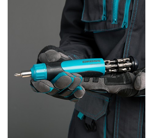 Отвертка реверсивная, механизм SmartPush 12 шт, S2 Gross