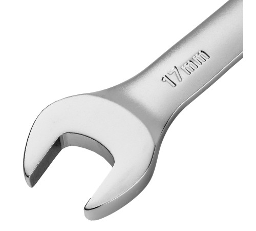 Набор ключей комбинированных трещоточных 6-17 мм, 6 шт., CrV, матовый хром Denzel