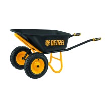Тачка строительная, усиленная, объем 120 л, 350 кг, двухколесная, колесо 16х4.00-8 Denzel