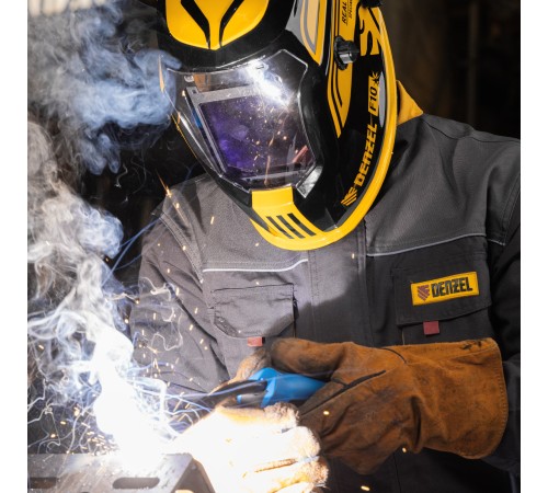 Щиток защитный лицевой (маска сварщика) F10, см. окно 100х96, Real Color, DIN 4-8/9-13 Denzel