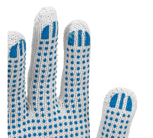 Перчатки трикотажные усиленные, с ПВХ точкой, 7 класс вязки