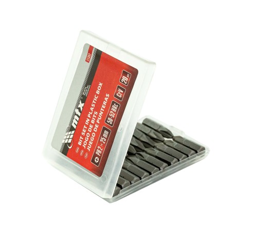 Набор бит PH2 x 25 мм, сталь 45Х, 20 шт, пластиковый бокс Matrix