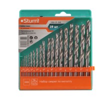 Сверла по металлу набор 19шт, 1-10х0.5мм, HSS, Sturm!