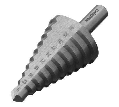 Сверло ступенчатое по металлу, 9-12-15-18-21-24-27-30-33-36 мм, 4241 Сибртех