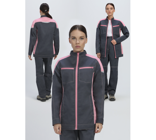 Куртка женская ProfLineSpecialist (тк.Смесовая,240), серый/розовый