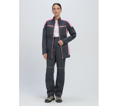 Куртка женская ProfLineSpecialist (тк.Смесовая,240), серый/розовый