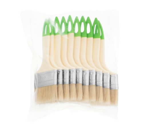 Кисть флейцевая, 70*8, натуральная щетина, пластиковая ручка, 10шт Сибртех