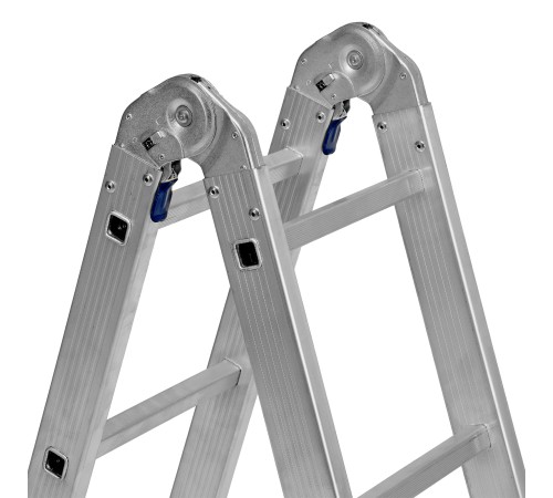 Лестница шарнирная алюминиевая, 2 х 4 + 2 х 5, Сибртех