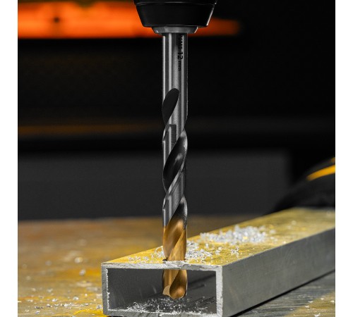 Сверло спиральное по металлу 12 x 151мм, Р6М5, Golden Tip, многогранная заточка Denzel