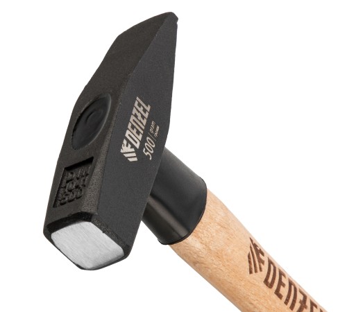 Молоток слесарный, 500 г, кованый квадратный боек, буковая рукоятка Denzel