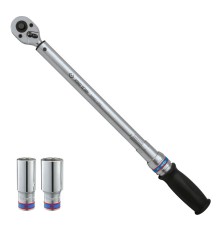 Динамометрический ключ 1/2", 40-200 Нм, "EXACT", футляр, в комплекте 2 торцевые головки KING TONY P34462-1DG