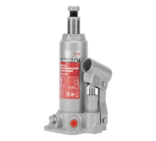 Домкрат гидравлический бутылочный, 2 т, высота подъема 181-345 мм Matrix