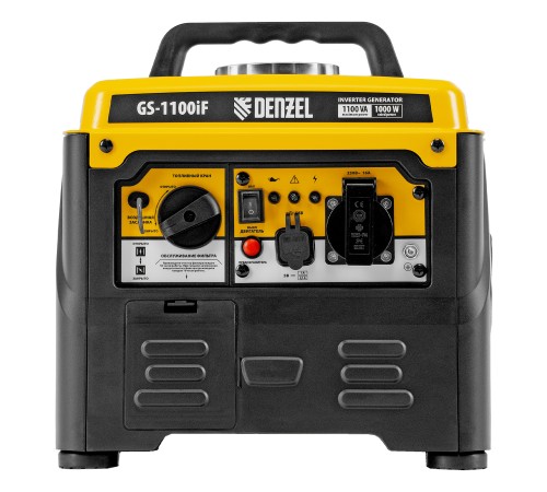 Генератор инверторный GS-1100iF, 1,1 кВт, 230 В, ручной старт DENZEL