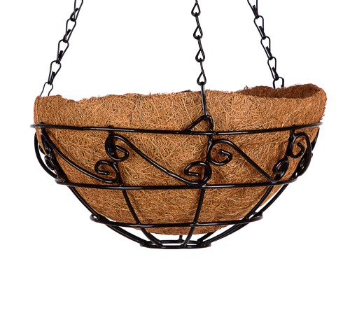 Подвесное кашпо с орнаментом, 25 см, с кокосовой корзиной Palisad