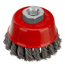 Щетка для УШМ, 75 мм, М14, "чашка", крученая проволока 0.5 мм Matrix