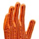 Перчатки трикотажные, синтетическая нить, ПВХ-гель точка, цвет: оранжевый, L, 13 класс Сибртех