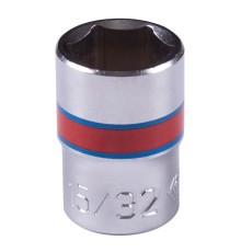 Головка торцевая стандартная шестигранная 1/4", 15/32", дюймовая KING TONY 233515S