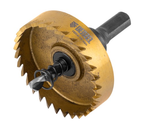 Коронка по металлу HSS, 55 мм, нитридтитановое покрытие Denzel