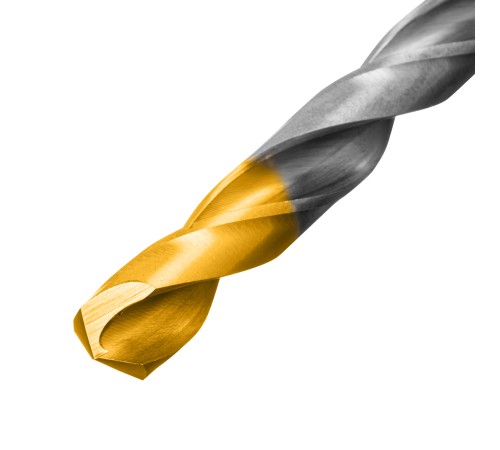 Набор сверл по металлу, 1-10 мм, Р6М5-TiN, Golden Tip, 19 шт Denzel