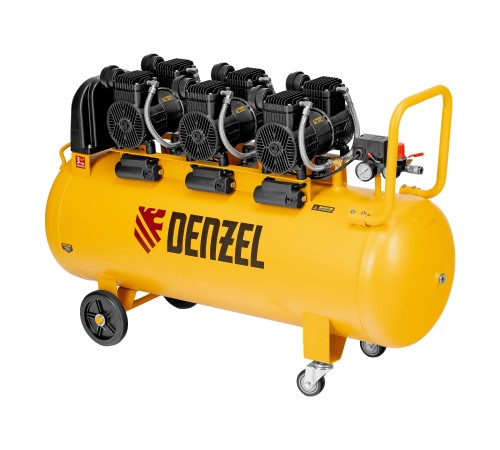 Компрессор безмасл. малошумн. DLP-4500/150, 4,5 кВт, 3х1,5 кВт,150 л, 2850 об/мин,750 л/мин Denzel