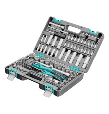 Набор инструментов 1/2", 1/4", CrV, 12 гранные головки, пластиковый кейс, 109 предмета Stels