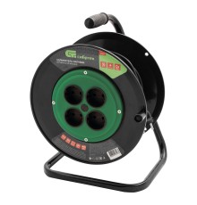 Удлинитель силовой 30 м, 10А, тип УХ10, ПВС, на кабельной катушке, 4 розетки без заземления Сибртех