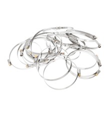 Хомуты нержавеющая сталь, Стандартное болтовое крепление 100-120 мм, 25 штук в упаковке, ширина 9 мм Сибртех