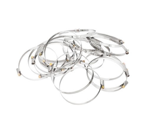 Хомуты нержавеющая сталь, Стандартное болтовое крепление 100-120 мм, 25 штук в упаковке, ширина 9 мм Сибртех