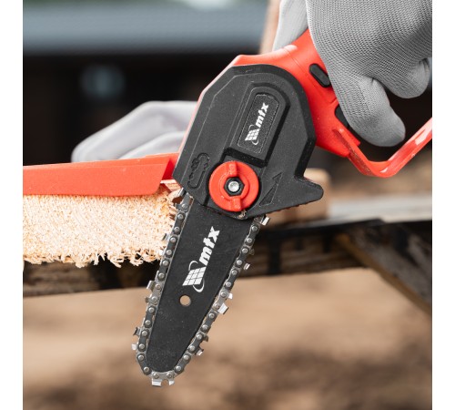 Цепная мини-пила аккумуляторная, MCS-100, шина 100 мм, Li-Ion, 20 В MTX